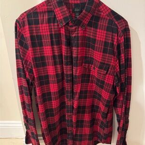 J. Crew Men's Red Plaid Shirt